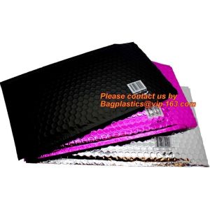 Security Holographic Metallic Foil Bubble Mailers Matte Metallic Rose Gold Self