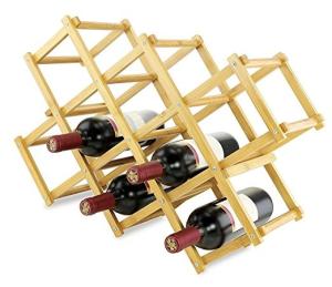 China Triangle shaped high quality bamboo wine bottle rack for 12 bottles factory