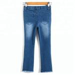 Embroidery Kids Jeans Pant Light Blue , Children Girls Denim Pants Breathable