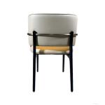 Medium Back Armrest Restaurant Hotel Dining Chair Leather Carver Customized