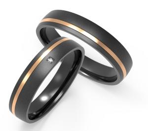 China Black titanium encrusted zircon ring for couple ring factory