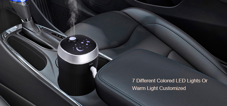 Black USB Ultrasonic Mist 65ml Car Aromatherapy Diffuser