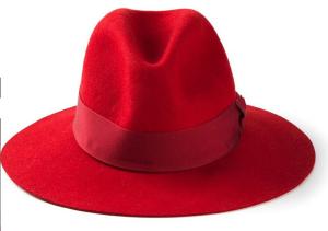 China New Style Red Fashion Felt Fedora hat factory
