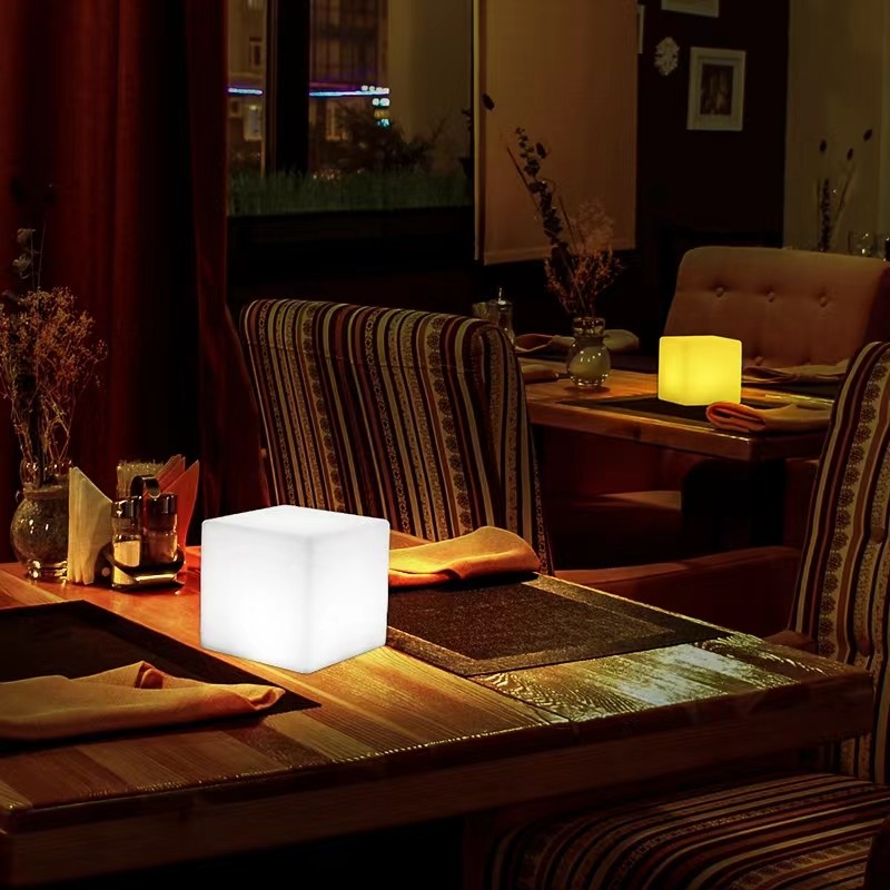 6 Inch LED Cube Night Light Colorful USB Charging Water Resistant
