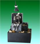 CE GS Approved Falling In Love Figurine Desk Top Fountains With Lights