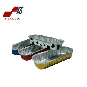 China Rectangular Colored Aluminum Foil Pans 165mm*65mm For Baking Cake factory
