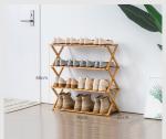Foldable Wooden Bamboo Panel Shoe Rack Furniture 3 Tier