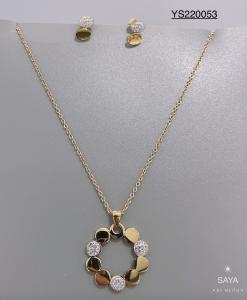 China Custom Stainless Steel Jewelry Set Gold Necklace And Earring Set factory