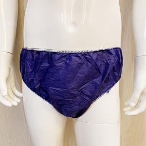 China 28gsm Dark Blue Disposable Triangle Shape PP Nonwoven Underwear With Elastic factory