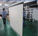 White Motorized Silver Projection Screen With Remote Control For Metting Room