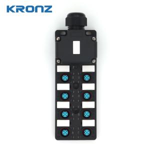 China Industrial Distribution Box 8 Port Dual Channel NPN Junction Box M12 Connector factory