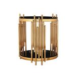 small round 60cm Furniture Side Table Stainless Steel frame black top