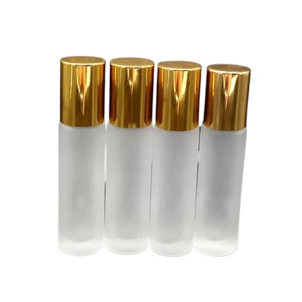 10ml Frosted Empty Roll On Bottles For Essential Oils With Gold Aluminium Screw