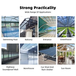 Pc Polycarbonate Sheet Factory Polycarbonate Balcony Awnings Durable Aluminum