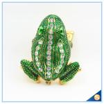 Wholesale Metal Frog With Crystal Jewelry Box Cute Trinket Box For Gifts SCJ753