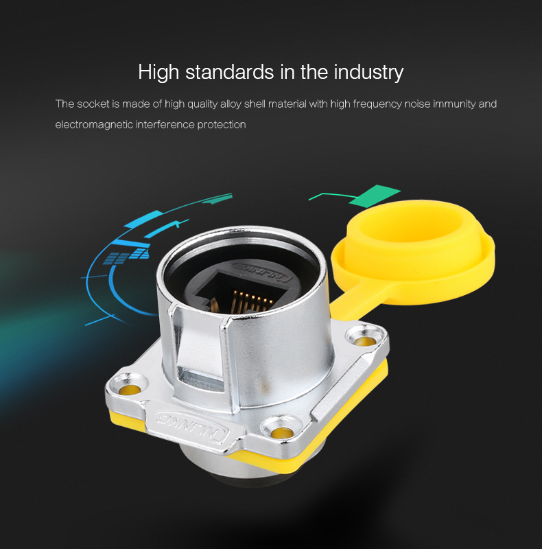 CNLINKO LP24 RJ45 Waterproof Connector Internet LED Display 8P8C Connector Network CAT5E IP68 RJ45 Adapter Plug and Socket