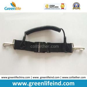 China Black Bungee Spiral Cord Lanyard with Heavy Webbing Safety Belt factory