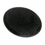Round Black Manhole Cover , 600mm D400 Ductile Iron Cast Manhole Cover