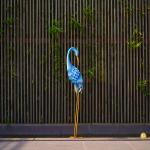 Custom Metal Crane Lawn Ornaments Outdoor Metal Bird Figurines