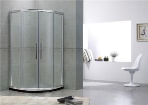 China Bright Silver Curve Shower Partitions Aluminum Alloy Two sliding Clear Tempered Glass factory