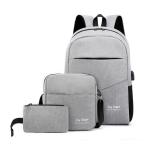 Sympathybag 3 Piece Men Laptop Backpack Anti Theft USB Charging Custom Logo