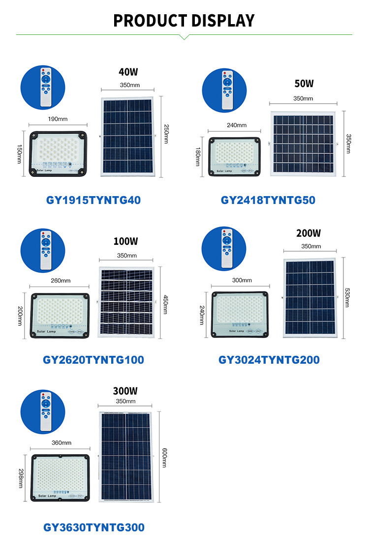 Commercial 6000k 3.2VDC 80w Solar Outdoor Flood Lights