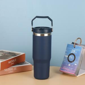 China 30oz Stainless Steel Tumbler Vacuum Insulated Water Bottle For Home Office Or Car Reusable Cup With Straw Leak Resistant Flip Cold For 12 Hours Or factory