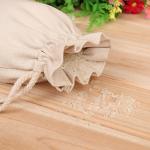 Eco Friendly Canvas Fabric Drawstring Bags Mini Size For Food Storage