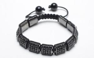 China Shamballa Bracelet, Black Crystal Pave Alloy Square Beads factory