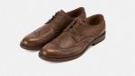 Retro Vintage Mens Leather Dress Shoes Brown Oxfords Zip Lace Up Brogue Shoes