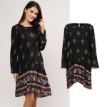 Newest Design Women Folklore Pattern Shirt Dress