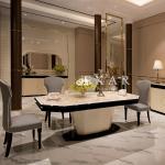 Home Furniture Modern 6 Chair Marble Dining Table Set W005D1C