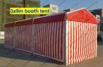 Tear Resistant Outdoor Exhibition Tents 3 x 9m Red And White Glass Solid Wall