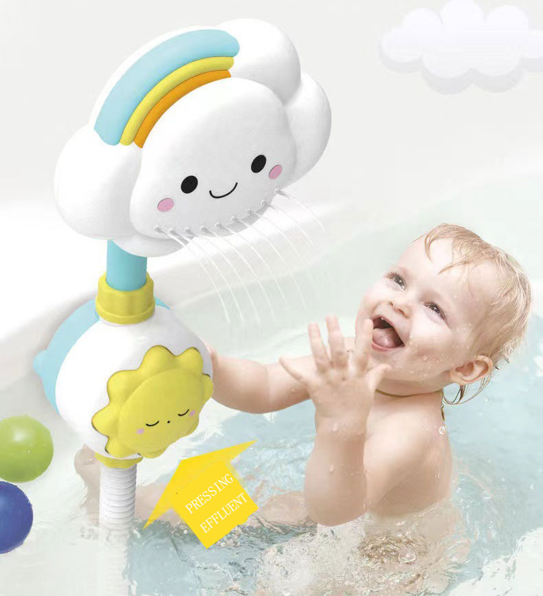 Cloud Bathroom Plastic PC Electric Sprinkler Shower Perfect for Children's Bath Time