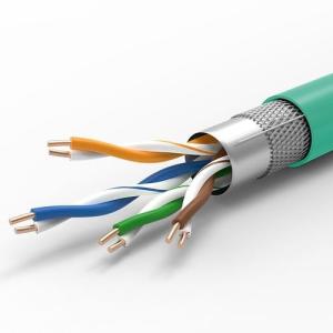 China Bulk SFTP CAT5E Cable 24AWG 100MHz for Wholesale Green LSZH High-Speed Data Transfer factory