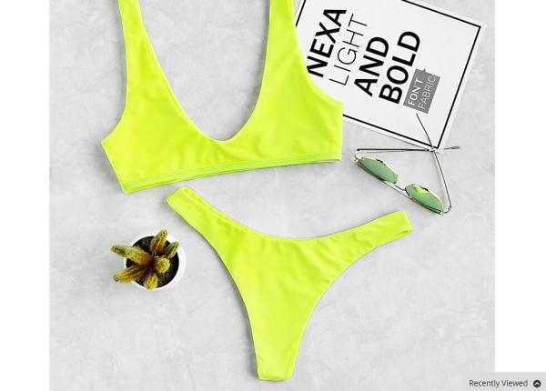 sport neon green sweatshirt Bikini vest with high bottom leg women sets Bikini