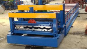 China Glazed Steel Plate Rolling Machine , Metal Step Tile Roll Making Machine factory