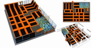 China 350M2 Chinese Jumping Bed Indoor Trampoline Park for Kids and Adults Used Indoor factory