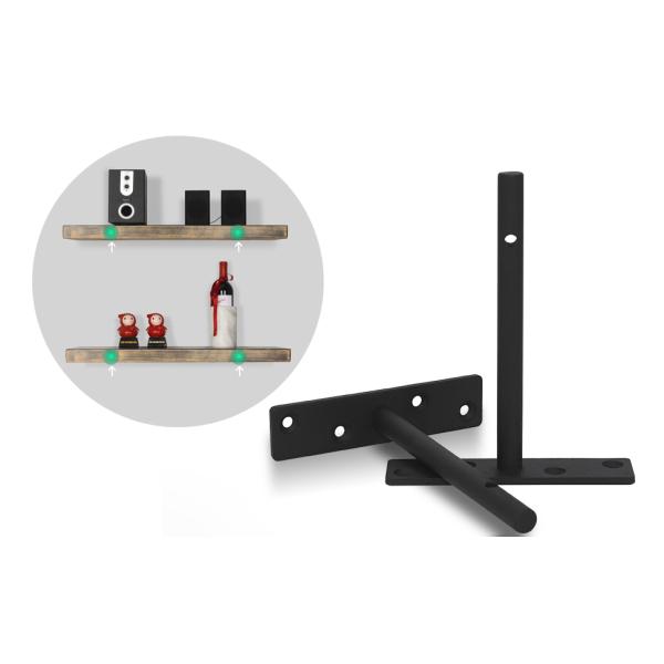 6-Inch Metal Steel Bracket Heavy-Duty Floating Shelf Bracket for White Floating Shelf