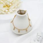 Ethiopian Wedding Beaded Bracelets Jewelry Alloy Gold Clear Acrylic 21.5mm Screw