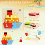 Unisex Kids Infant Toddlers 6 Packs Vehicle Shape Wooden Puzzles for Sensory