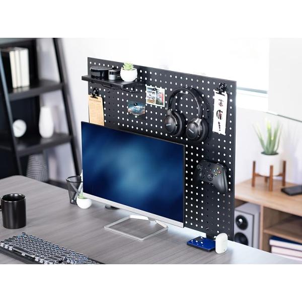 Clamp-on Desk Pegboard Standing Desk Accessories for Privacy Panel Work Desk Organize