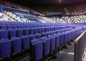 China Fabric Theaters Retractable Raked Seating With Polymer / Timber Backrest factory