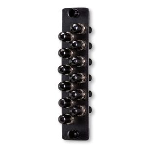 China Black Cover ST 12 Fiber Optic Adapter Panel With Simplex Multimode Adapter factory