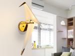 Golden Bird Shape 280*270*670mm PVC Iron Material Modern Indoor Wall Lights