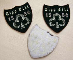 China Brown RPET Personalised Embroidered Badges Logo Shape Personized factory