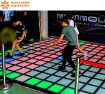 Interactive LED Grid Game Metal Floor Arena For Kids In Playhouse Trampoline