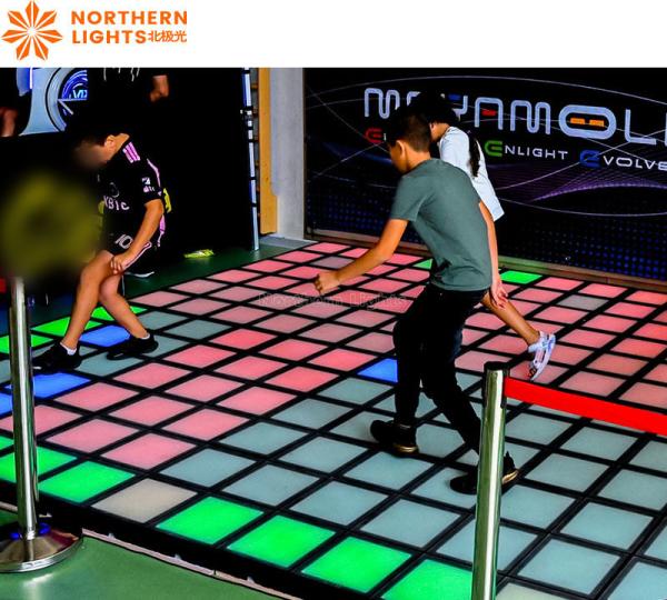 Interactive LED Grid Game Metal Floor Arena For Kids In Playhouse Trampoline