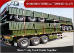 30-80 Tons Payload Semi Flatbed Trailers / 40ft Semi Trailer With Steel Side