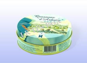 China Small Round Tin Box Drink Coasters Custom Logo 95x25 mm 4colors Print factory